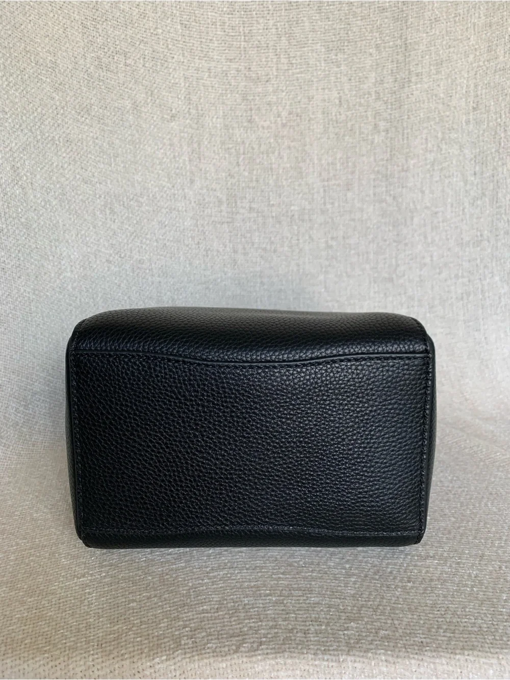 Tory Burch Mcgraw Black Pebbled Leather Small Bucket Tote Bag + Bi-fold Wallet